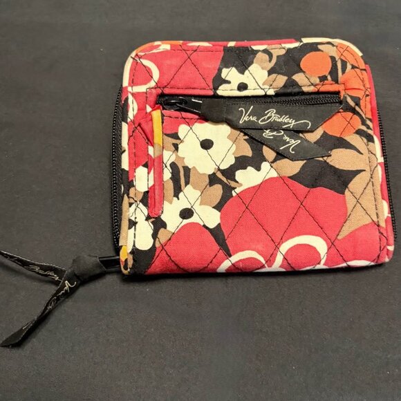 VTG Vera Bradley Bifold Wallet Bittersweet Floral Boho & Houndstooth Pattern - Picture 2 of 9